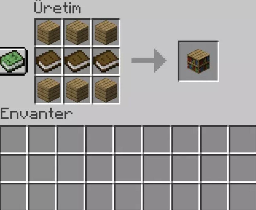 Minecraft kitaplık yapımı tarifi