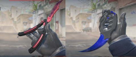Karambit ve kelebek bıçak görseli