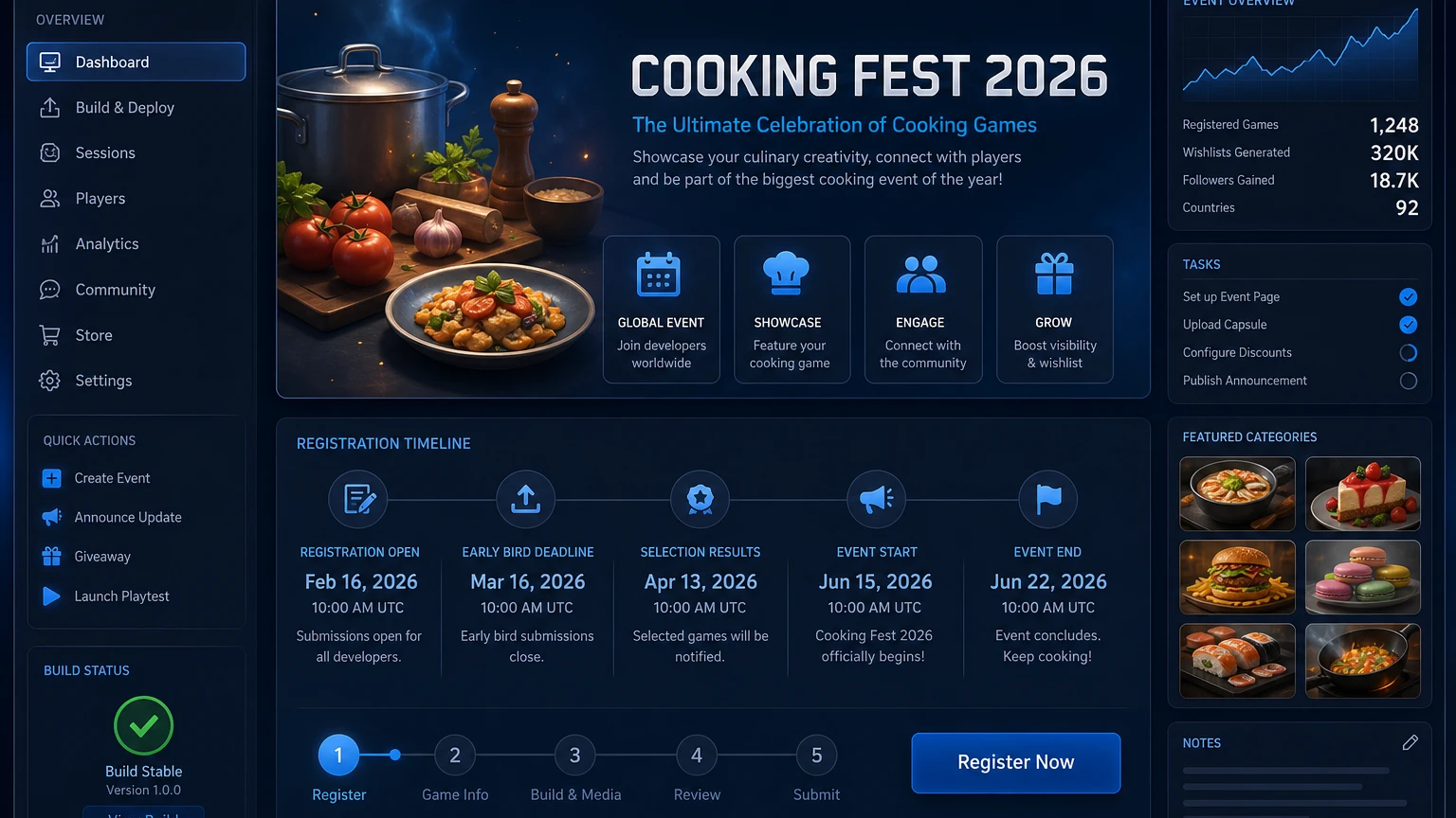 Steamworks Cooking Fest 2026 etkinlik ve kayıt takvimi