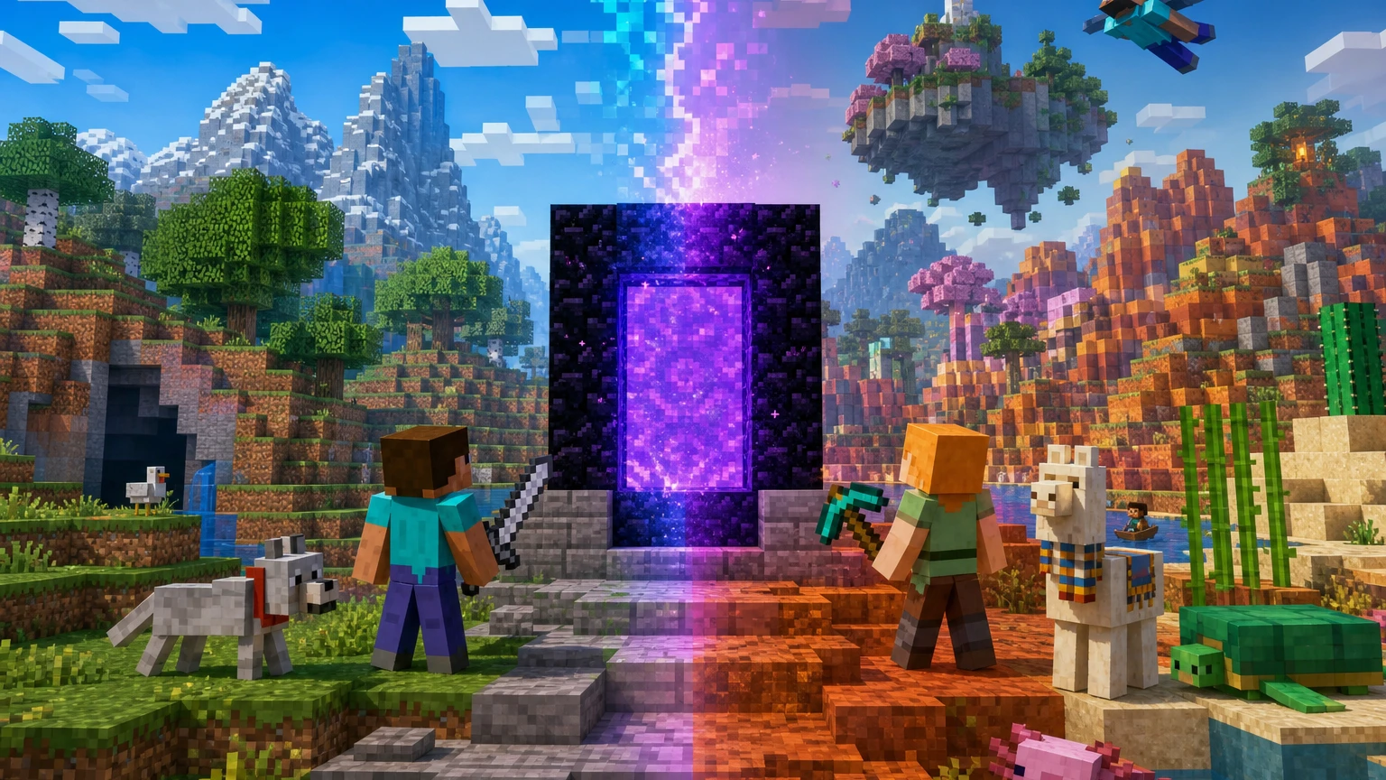 Minecraft Java ve Bedrock birleşik PC paketi