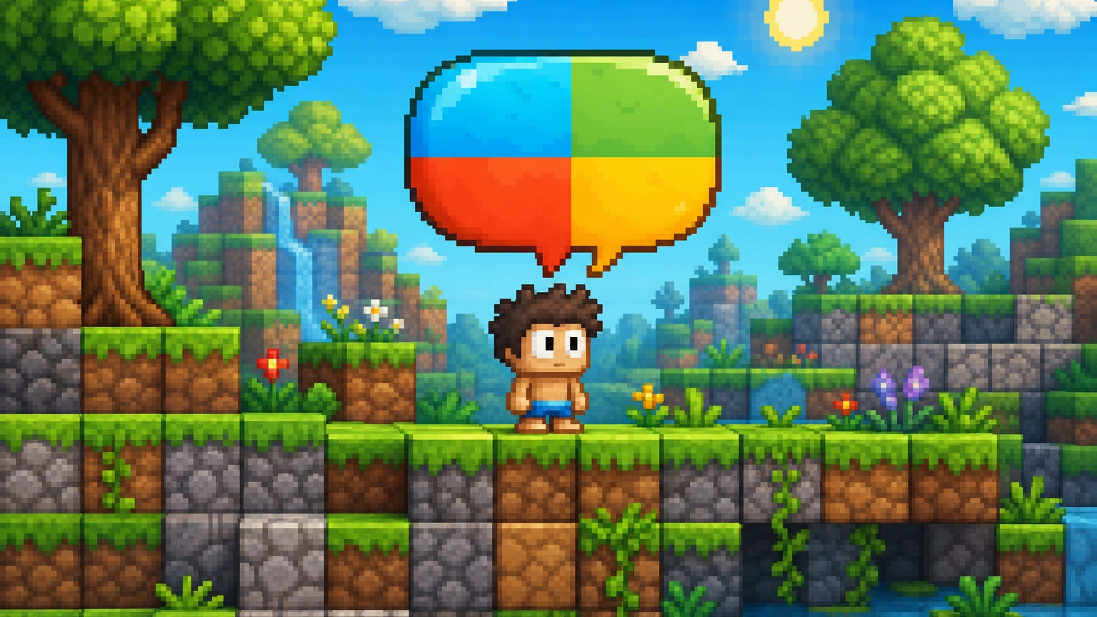 Growtopia dünyasında renkli sohbet balonu