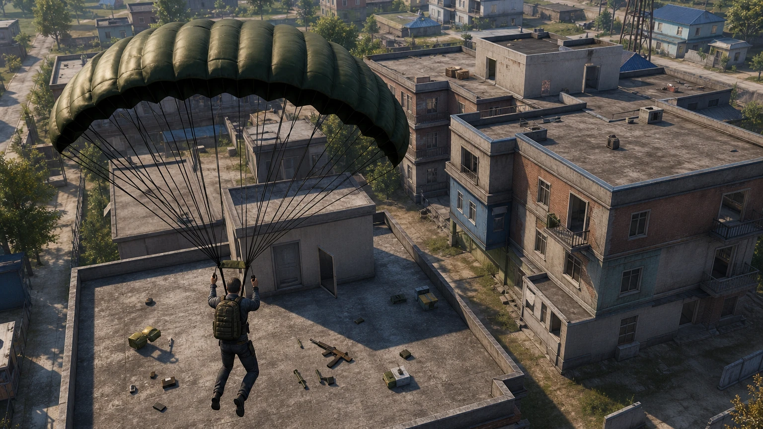 PUBG Mobile haritasına inişte yüklenen zemin eşyaları