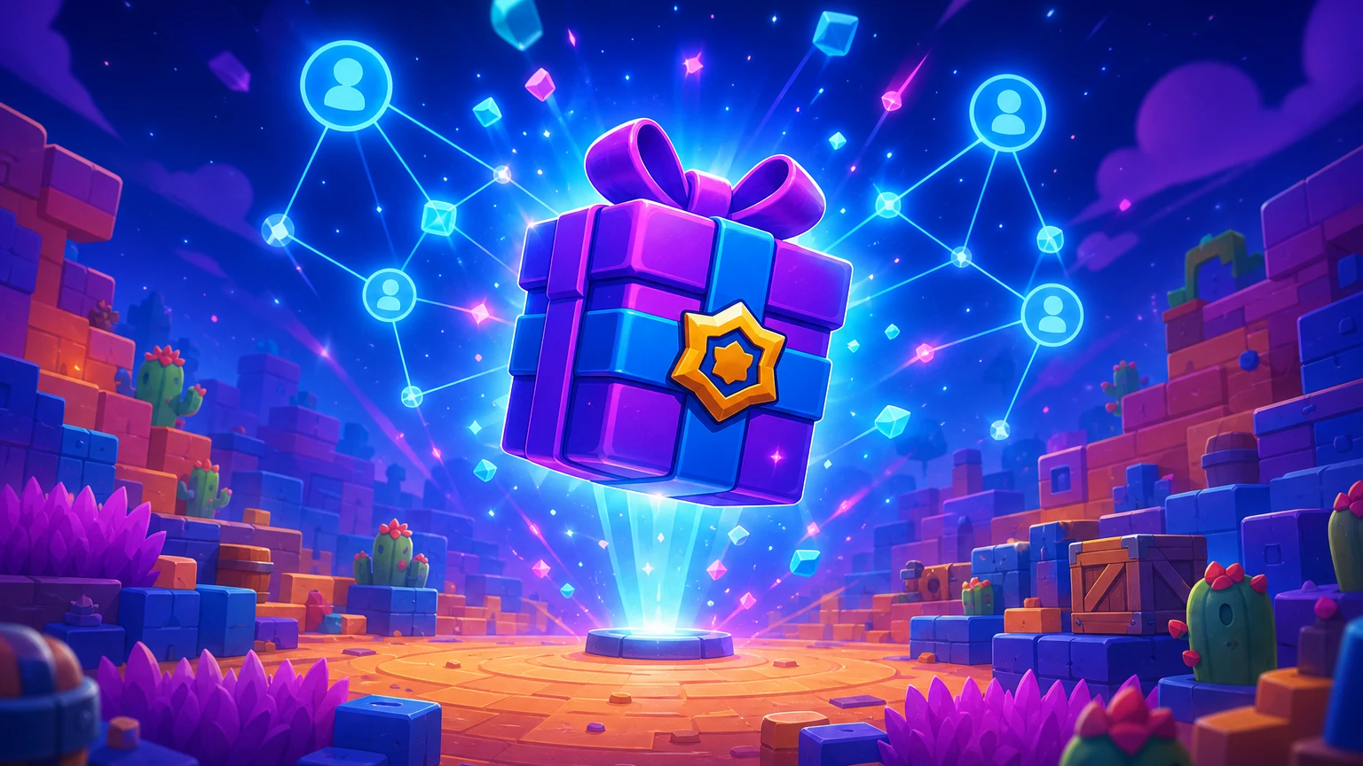 Brawl Stars arenasında hediye kutusu