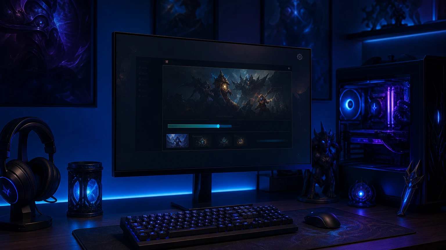Riot İstemcisi açık bilgisayar masası