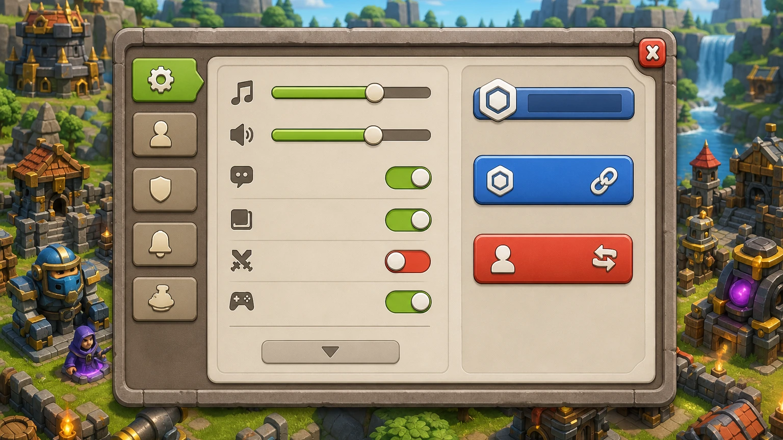 Clash of Clans Supercell ID hesap değiştirme ekranı