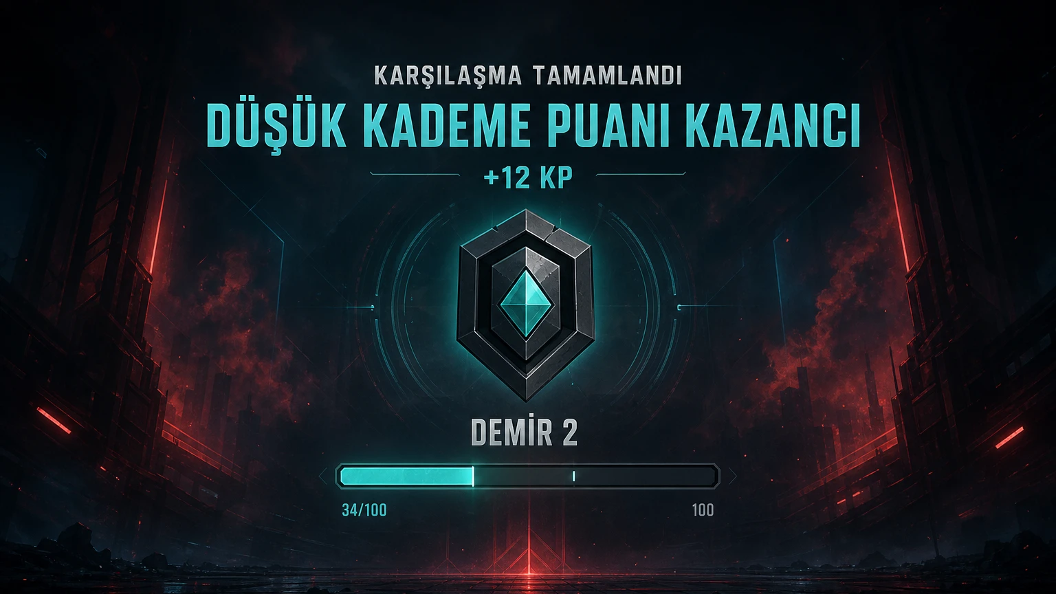Valorant maç sonunda düşük kademe puanı görünümü