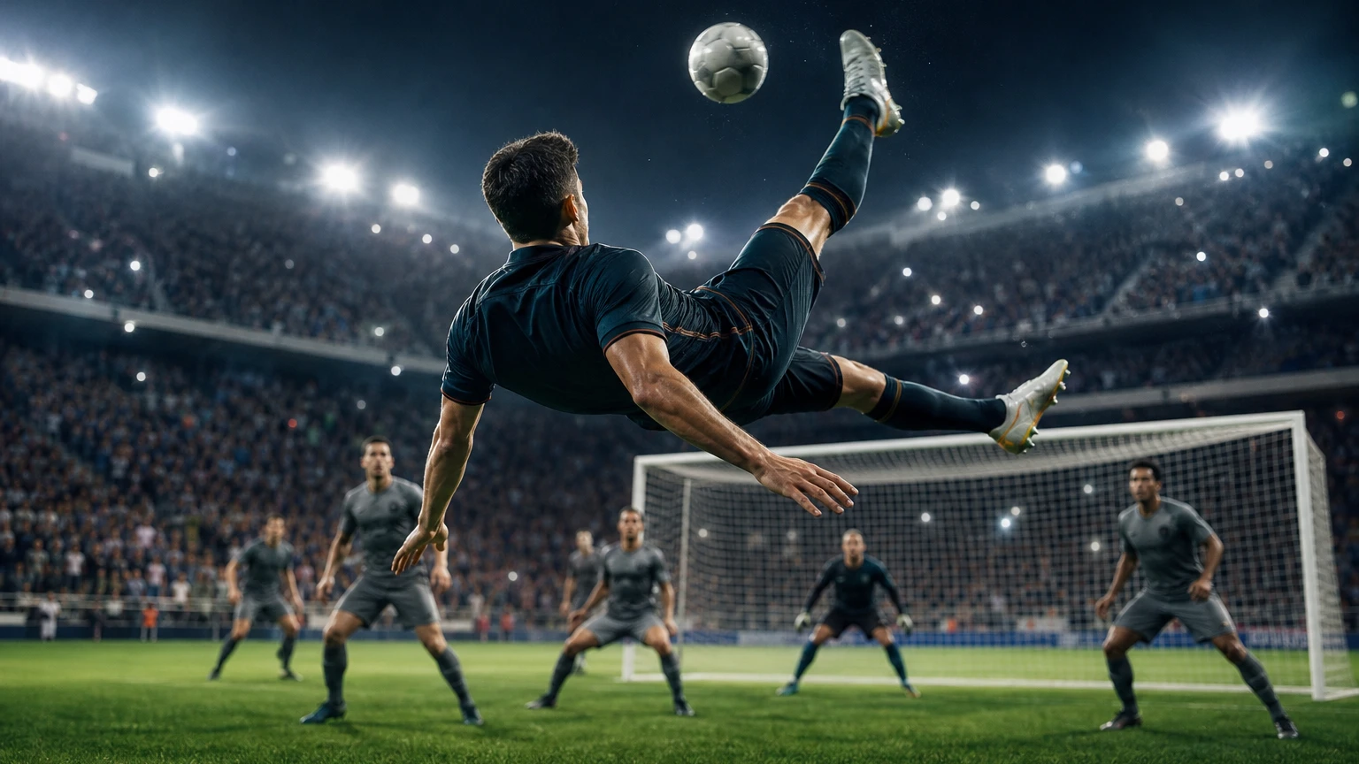 eFootball ceza sahasında akrobatik vuruş