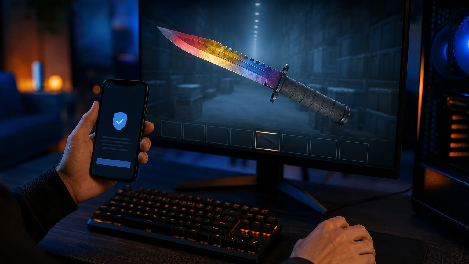 Steam Guard bildirimini inceleyen CS2 oyuncusu